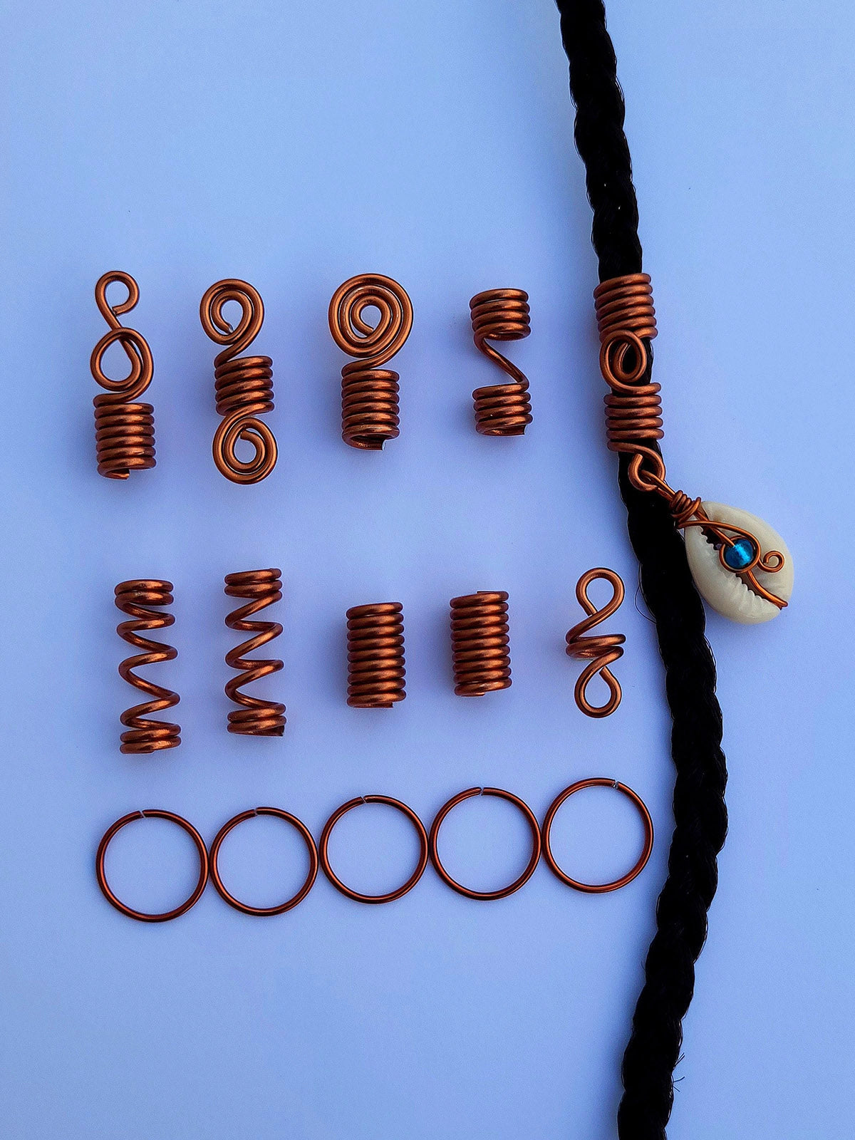 Abahair cauri cuivre artisanat faitmain design cheveux afrique senegal