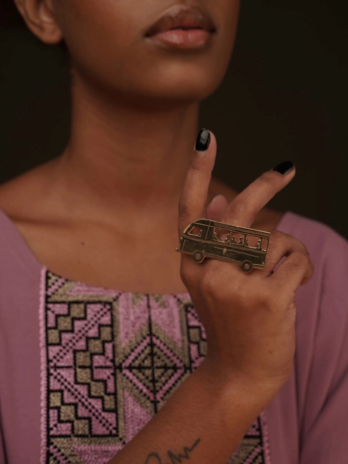Bague Teranga bronze car rapide sénégal afrique fait main