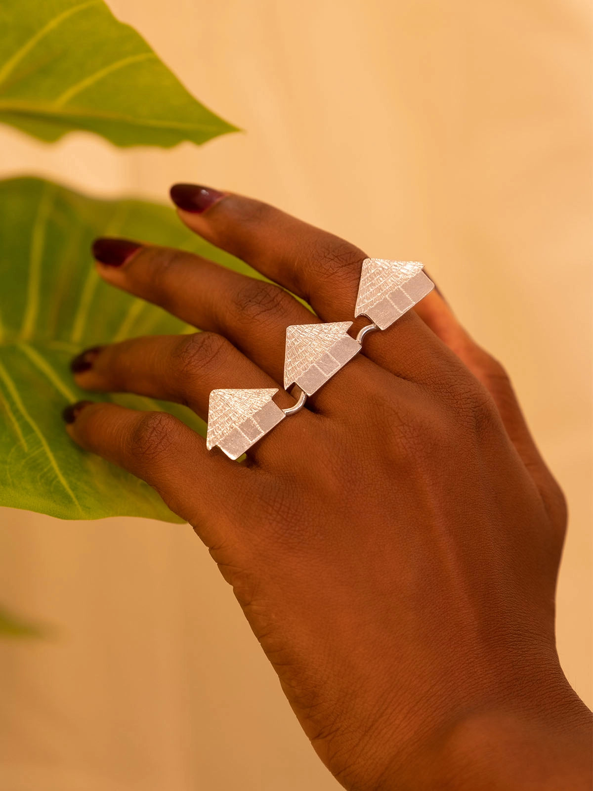 Bague kedougou trio argent artisanal afrique sénégal fait main