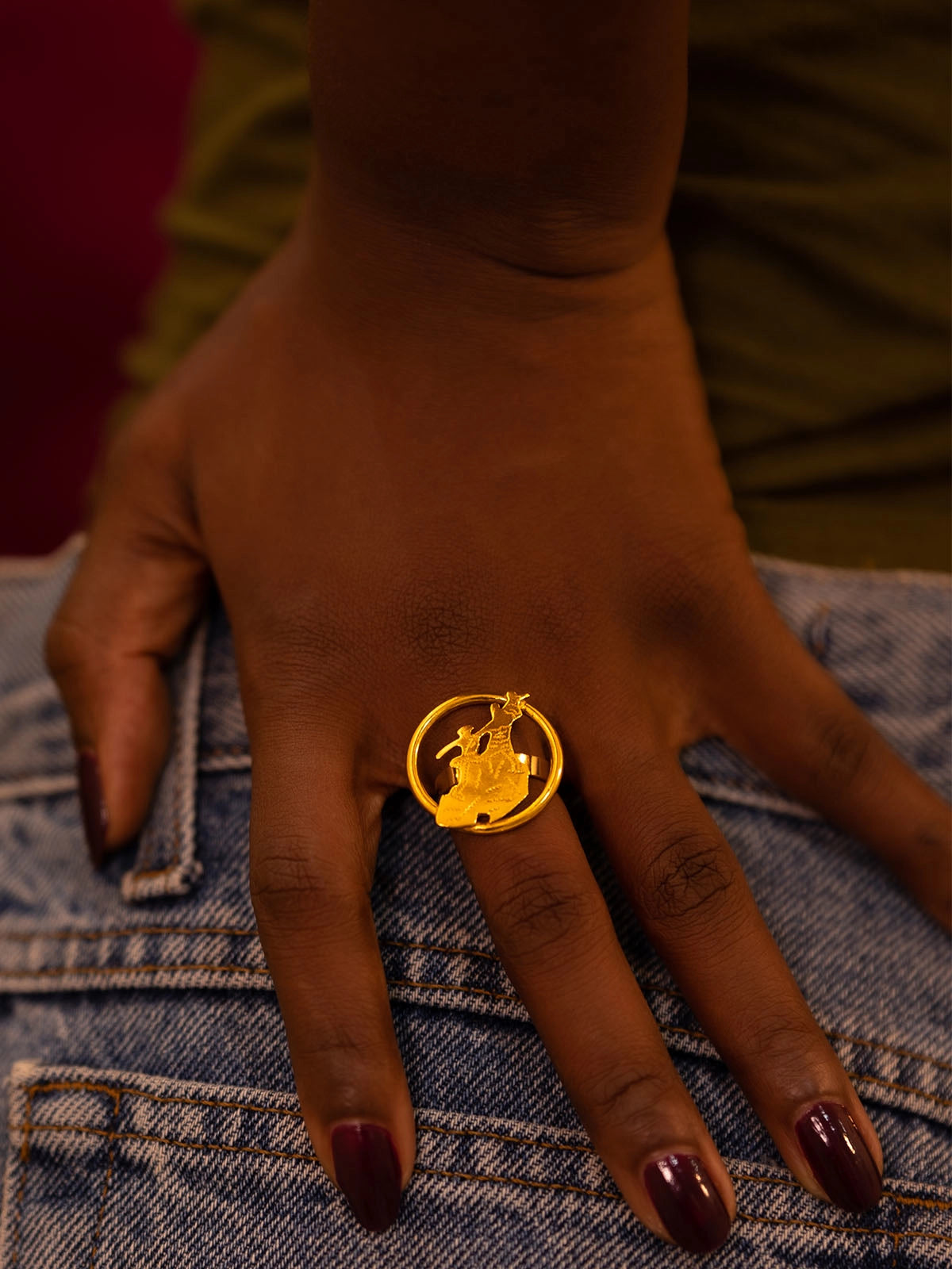 Bague renaissance cercle bronze fait main sénégal afrique