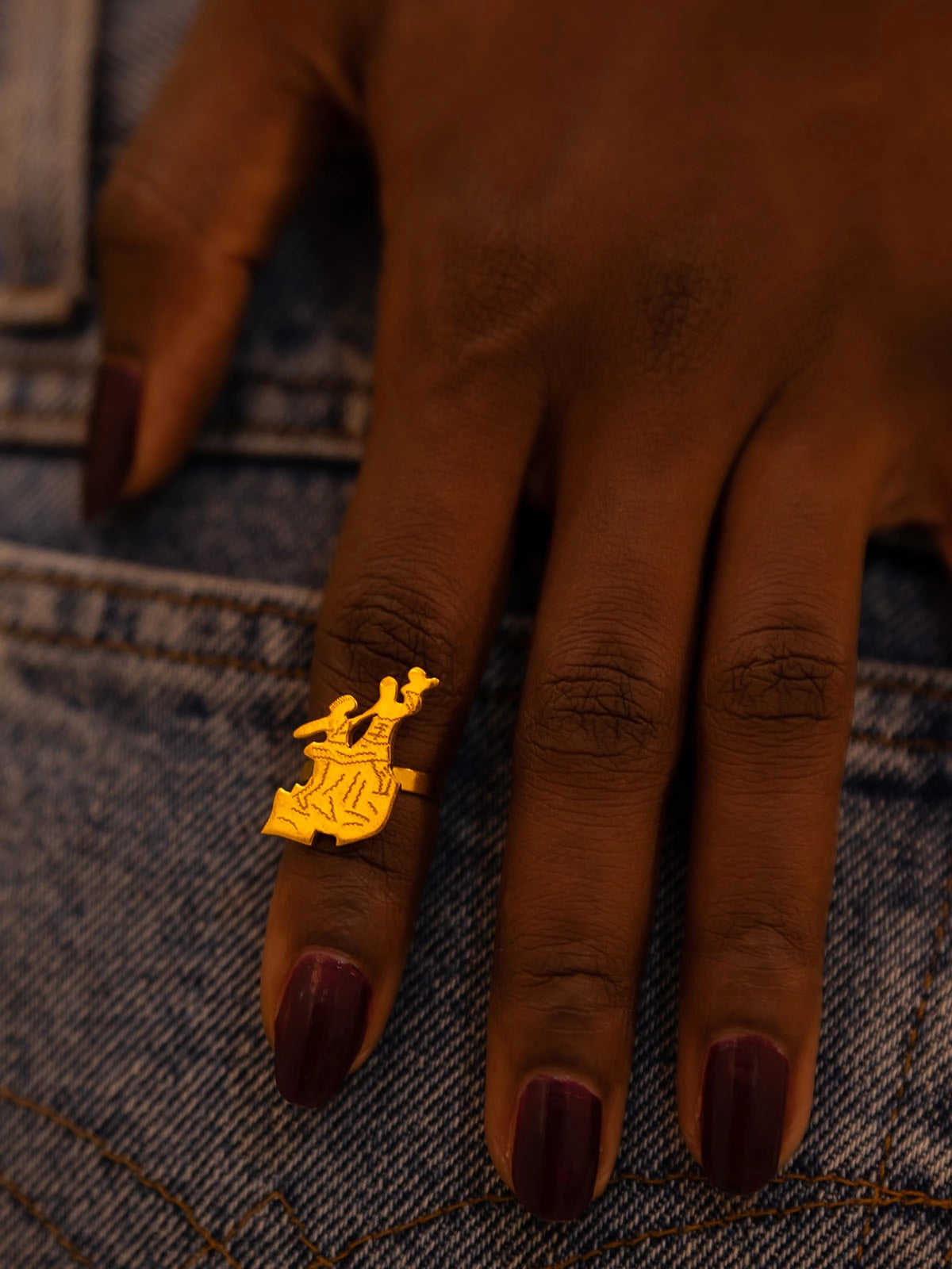 Bague renaissance phalange bronze fait main sénégal afrique