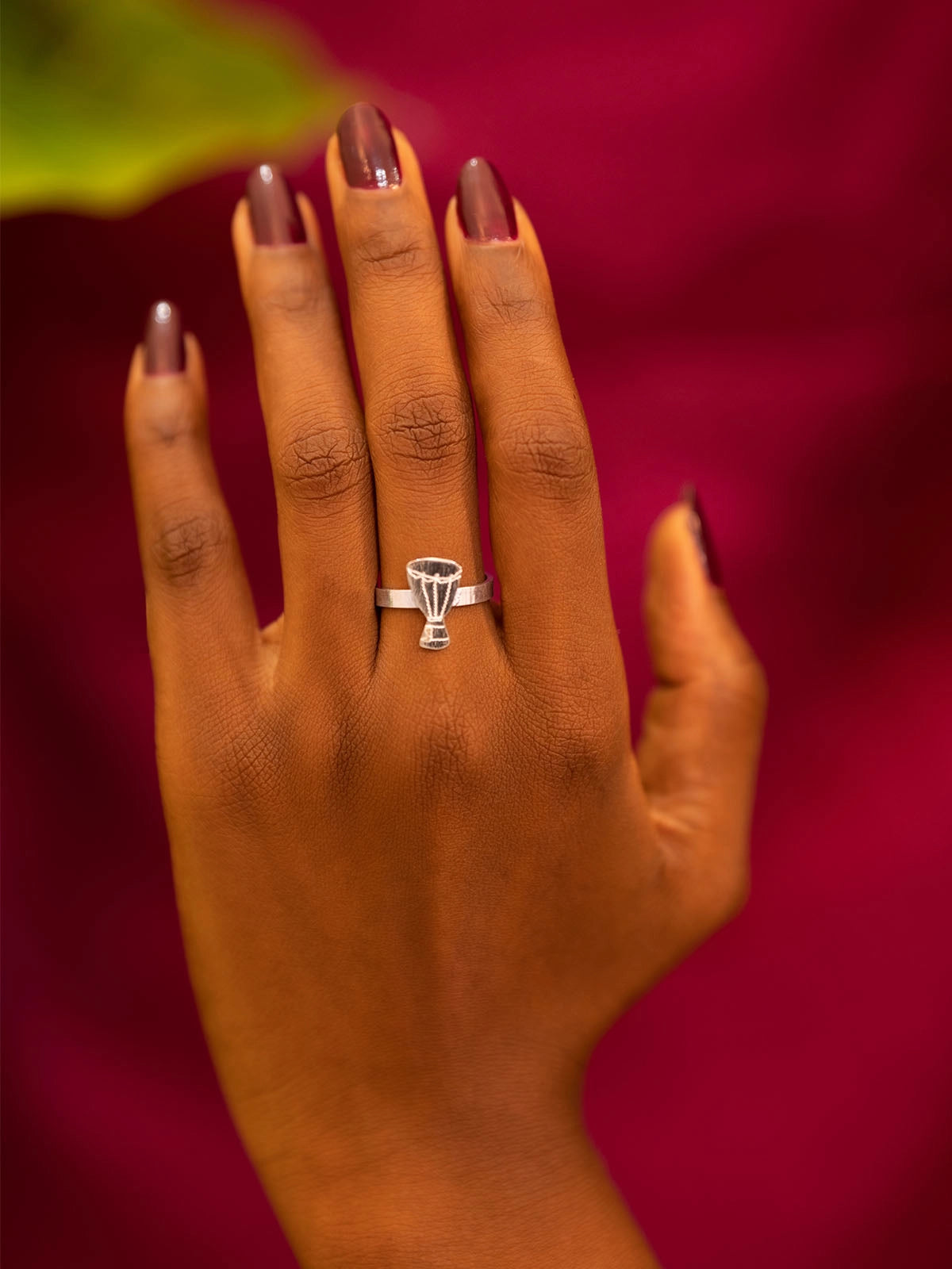 Bague tamtam argent fait main artisanat sénégal afrique