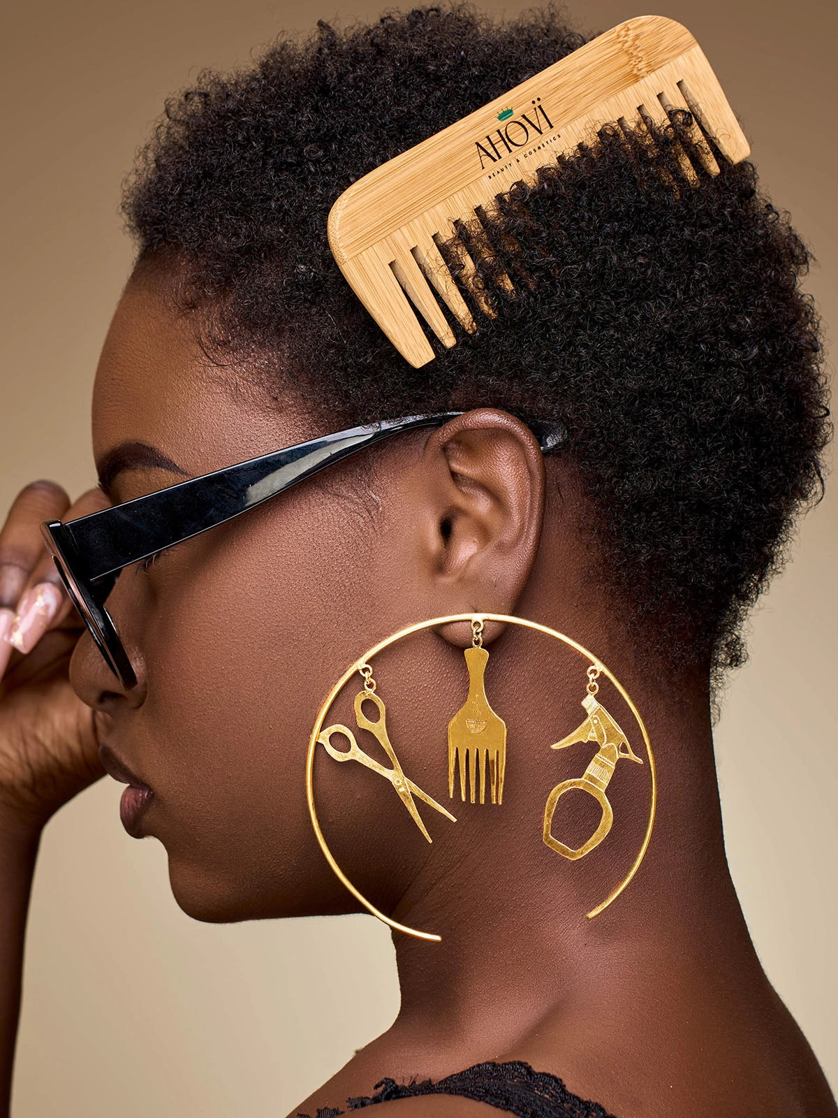 Boucles bigchop bronze ahovi design artisanat senegal fait main afrique