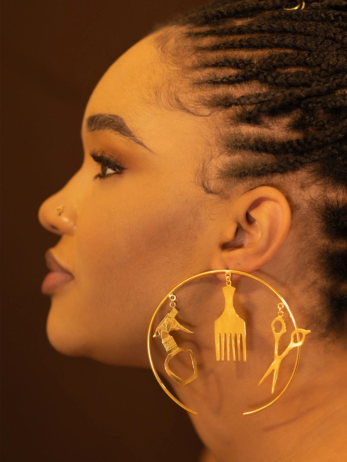 Boucles bigchop bronze design artisanat senegal fait main afrique