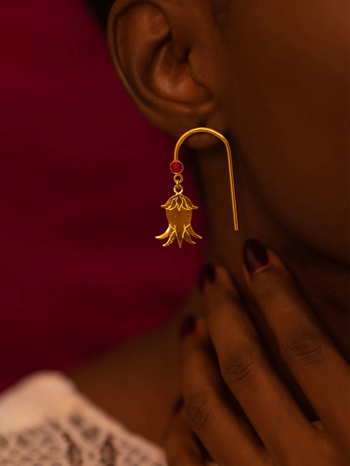 Boucles bissap bronze design artisanat senegal fait main afrique