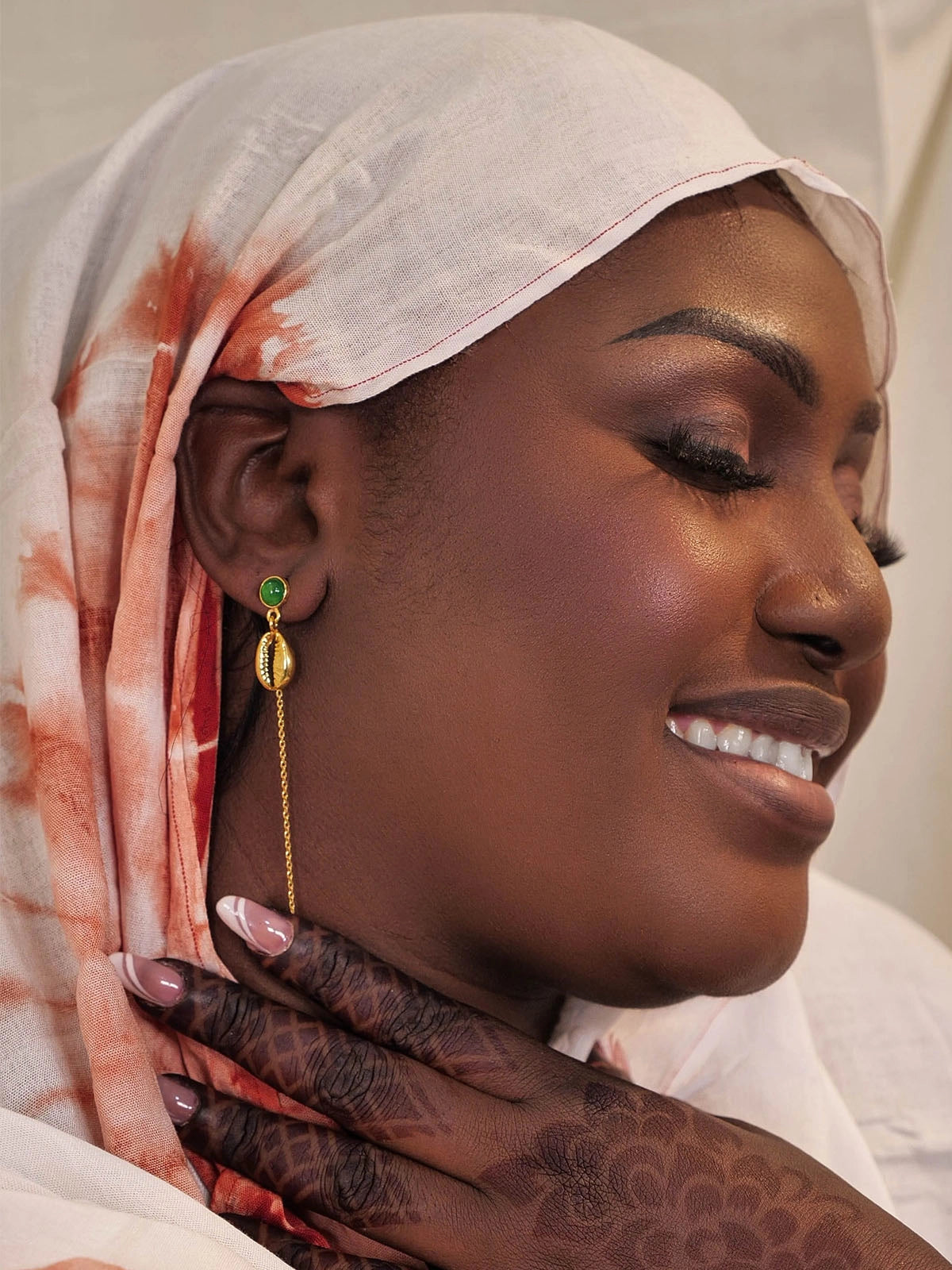 Boucles emeraude bronze design fait main senegal afrique artisanat