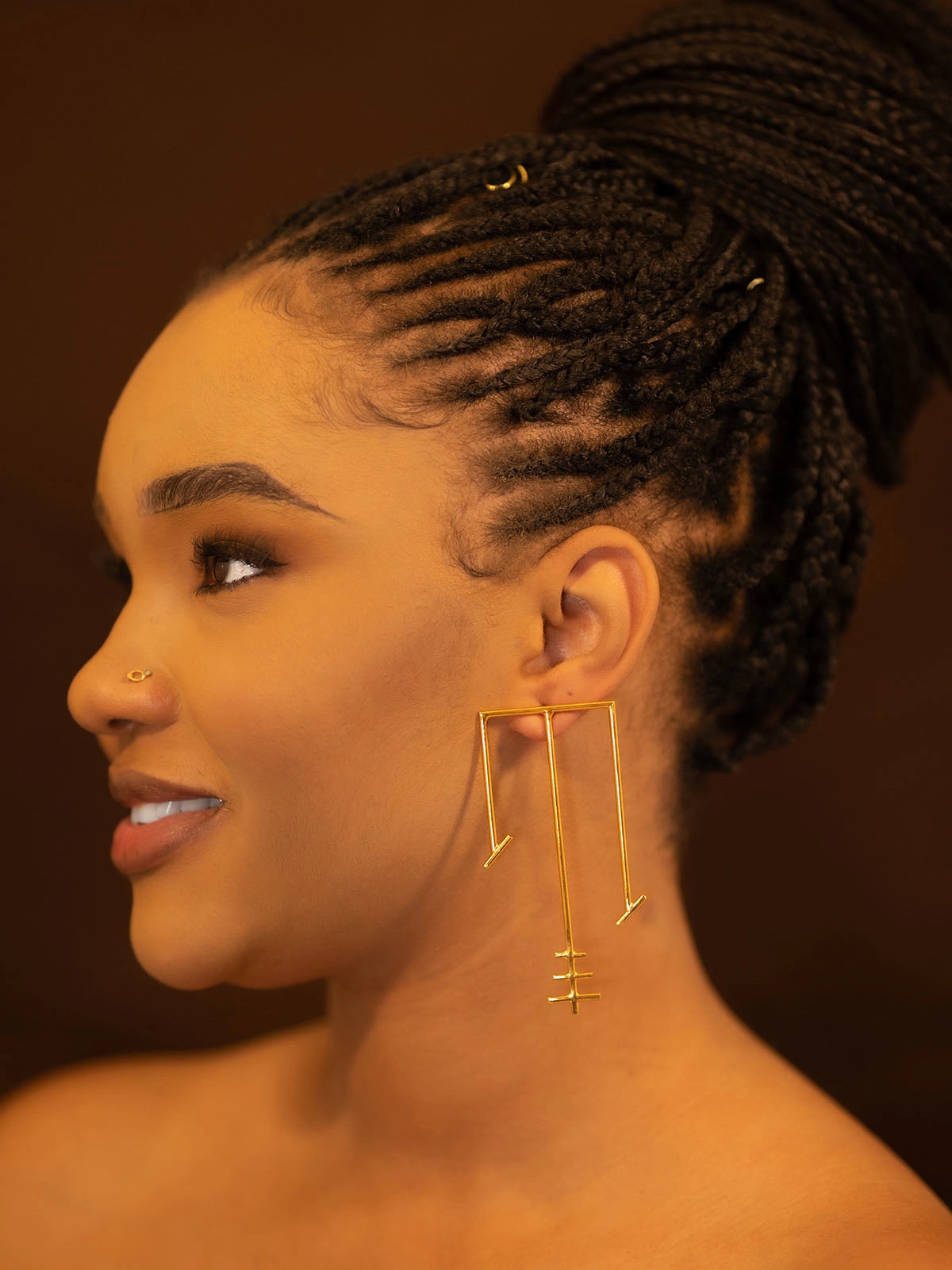 Boucles equilibre bronze artisanat fait main senegal afrique design