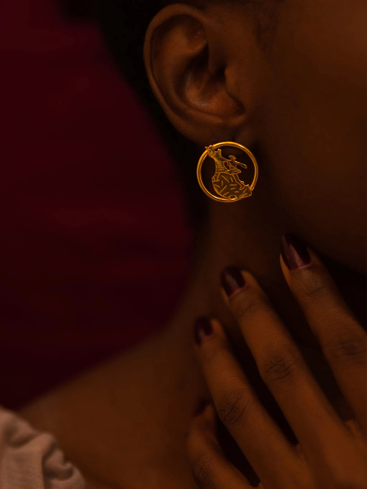 Boucles renaissance cercle bronze design faitmain artisanat afrique senegal