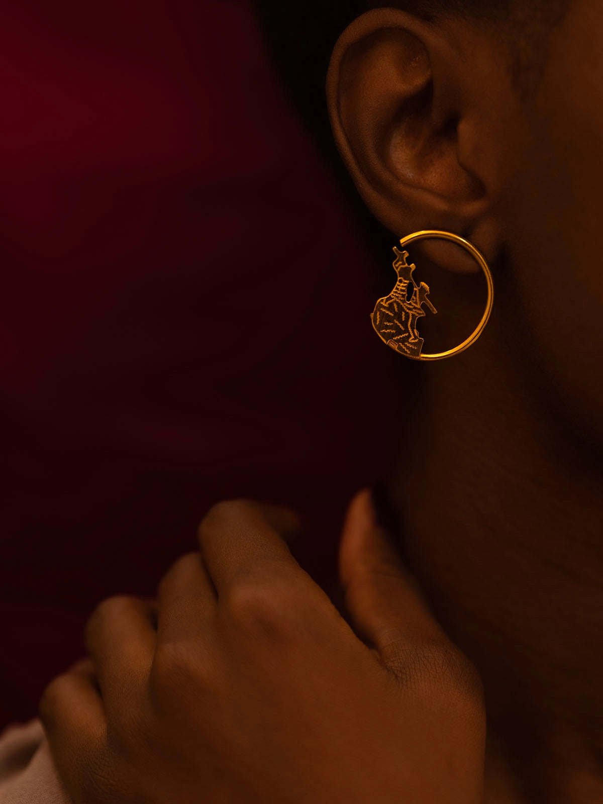 Boucles renaissance small bronze design faitmain artisanat afrique senegal