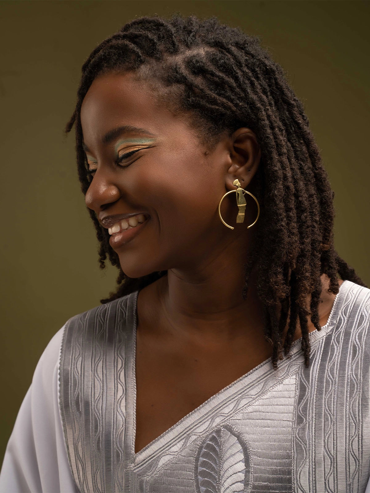 Boucles zulu 4cm bronze design faitmain artisanat afrique senegal