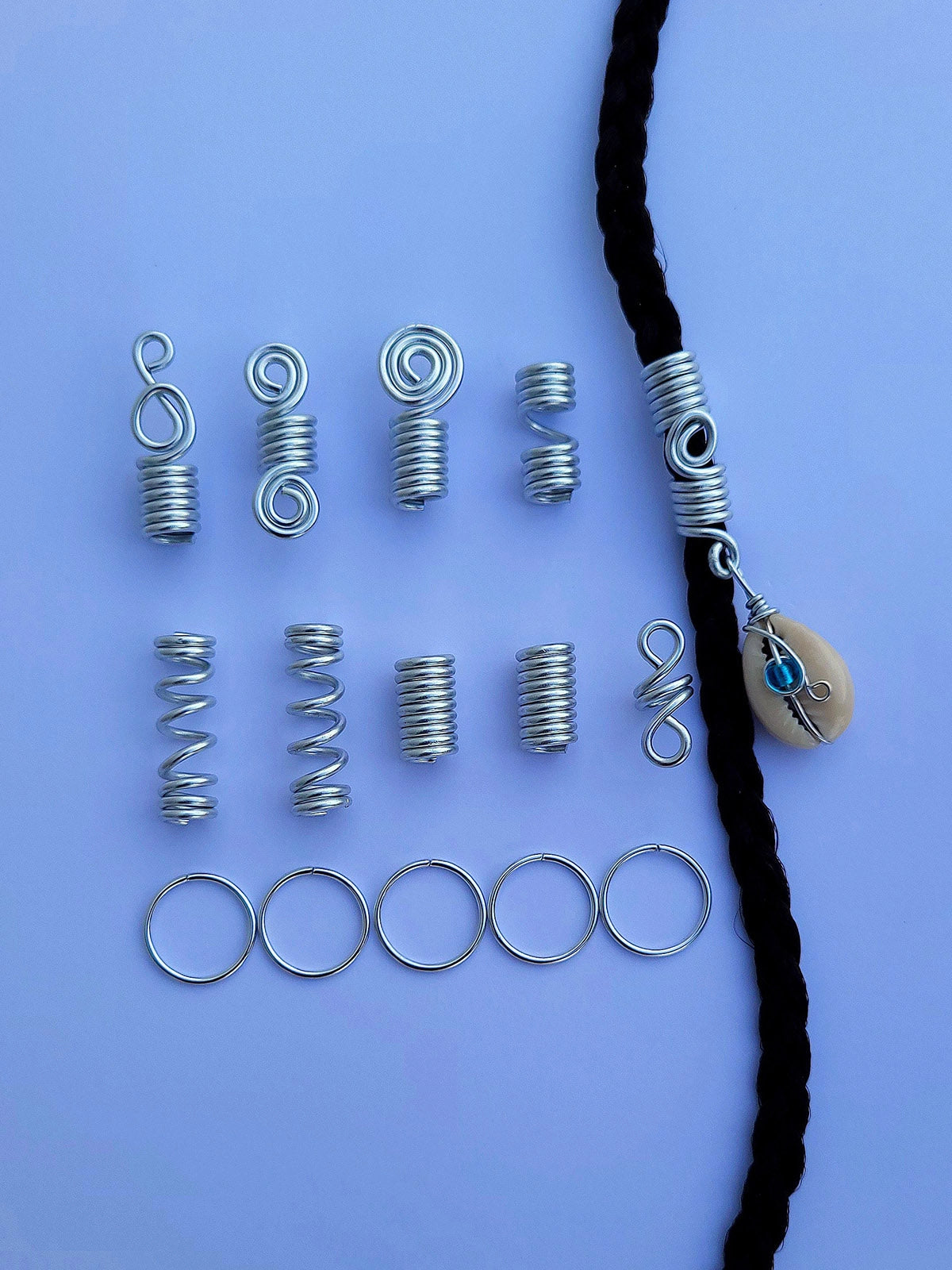 Abahair cauri argente artisanat faitmain design cheveux afrique senegal