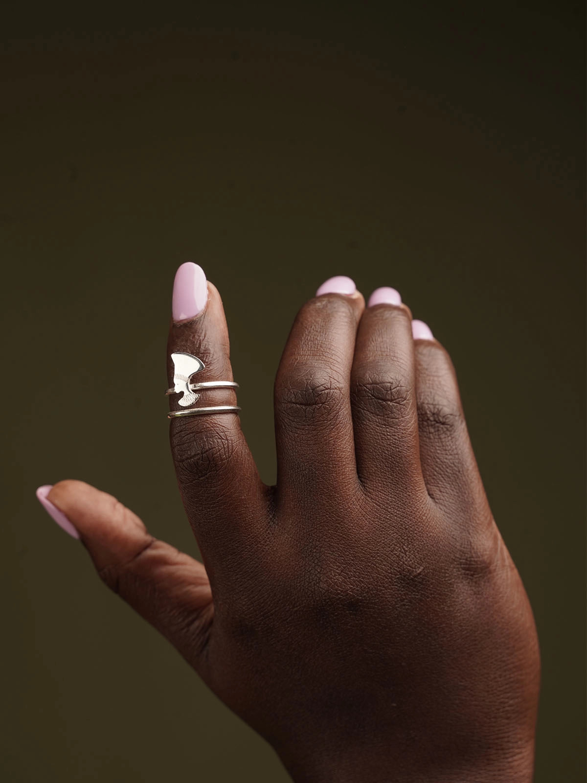 Bague Zulu phalange argent fait main sénégal afrique
