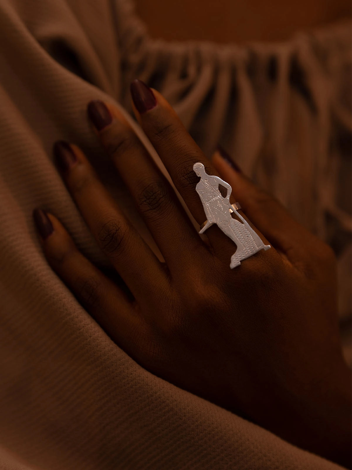 Bague minon argent afrique benin design fait main artisanat