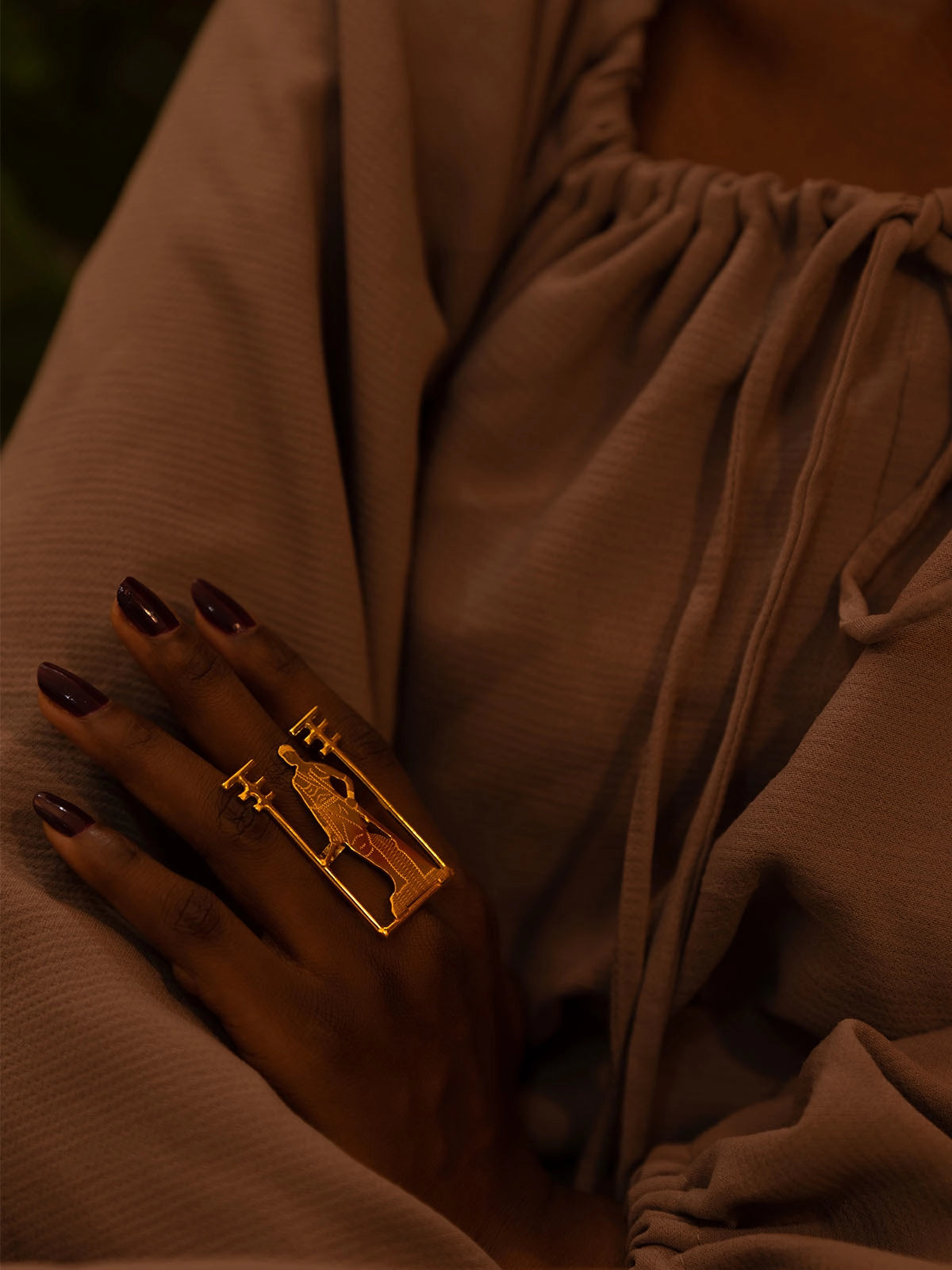 Bague minon bronze afrique benin design fait main artisanat