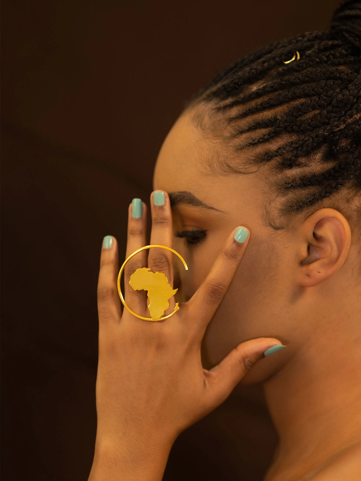 Bague mother bronze lisse sénégal afrique fait main