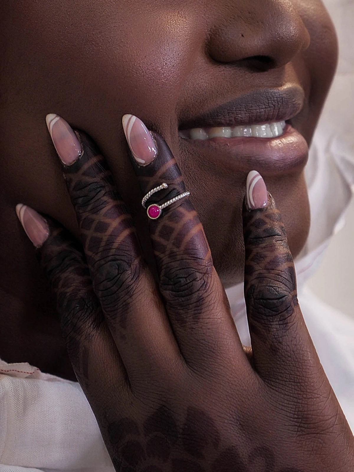 Bague raw phalange argent sénégal afrique fait main