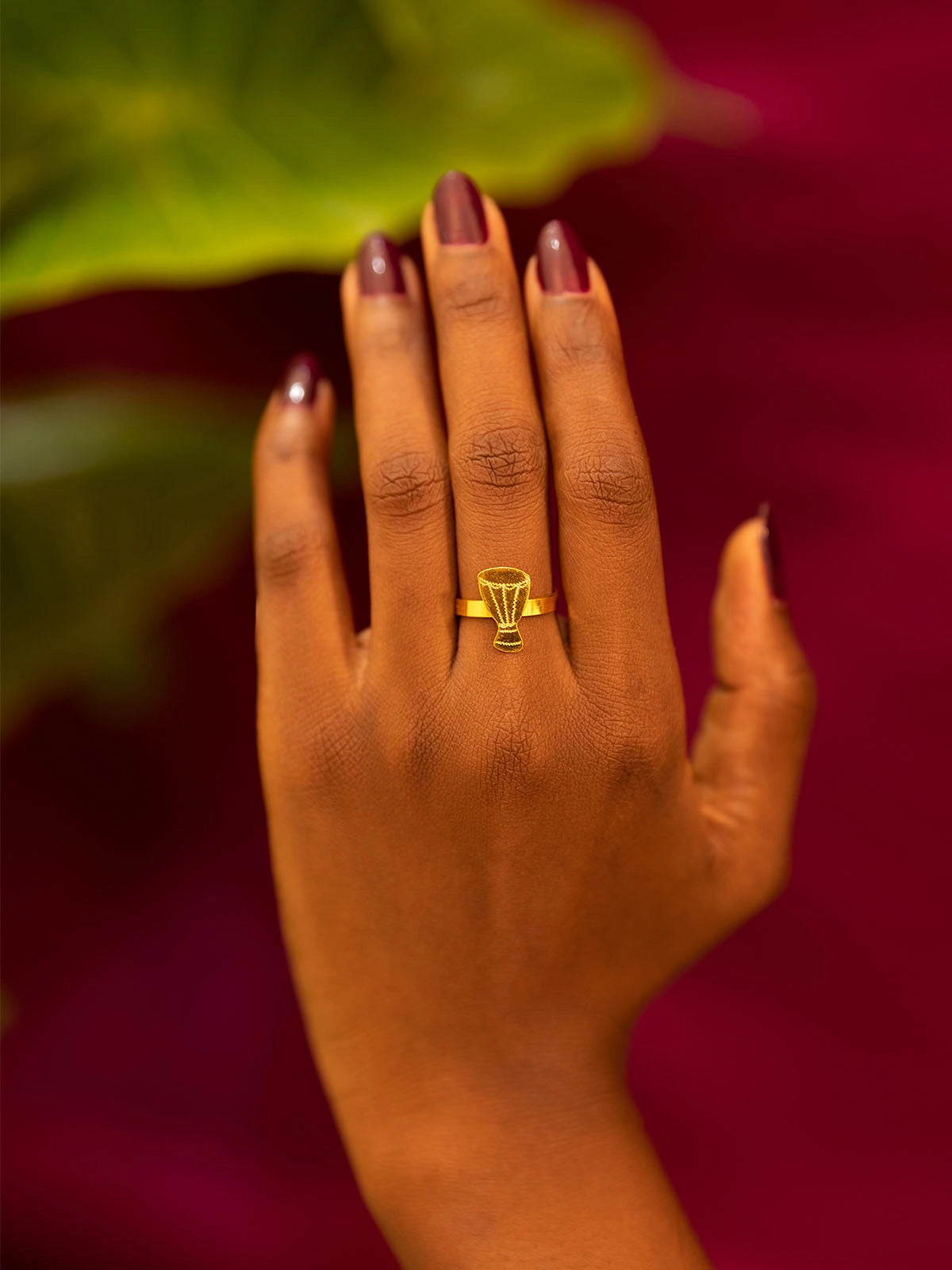 Bague tamtam bronze fait main artisanat sénégal afrique