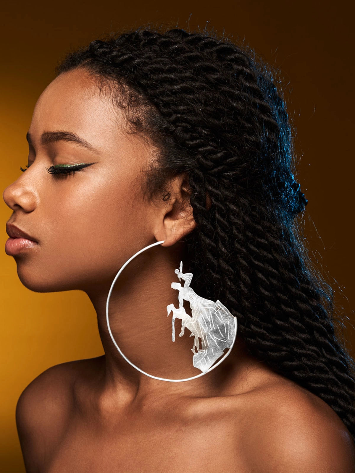 Boucles renaissance big argent design faitmain artisanat afrique senegal