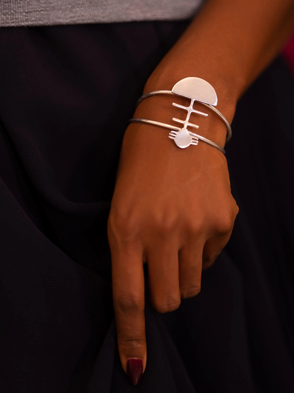 Bracelet kora argent design faitmain artisanat senegal afrique