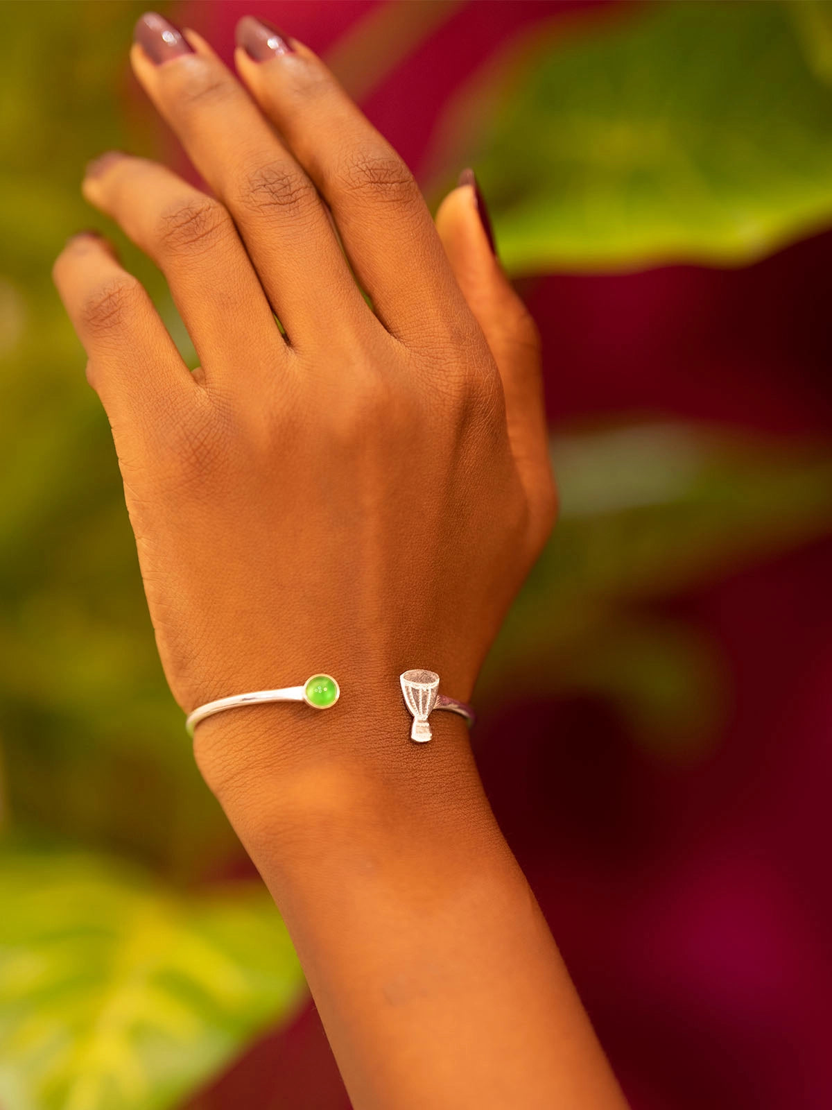 Bracelet tamtam argent design faitmain artisanat senegal afrique