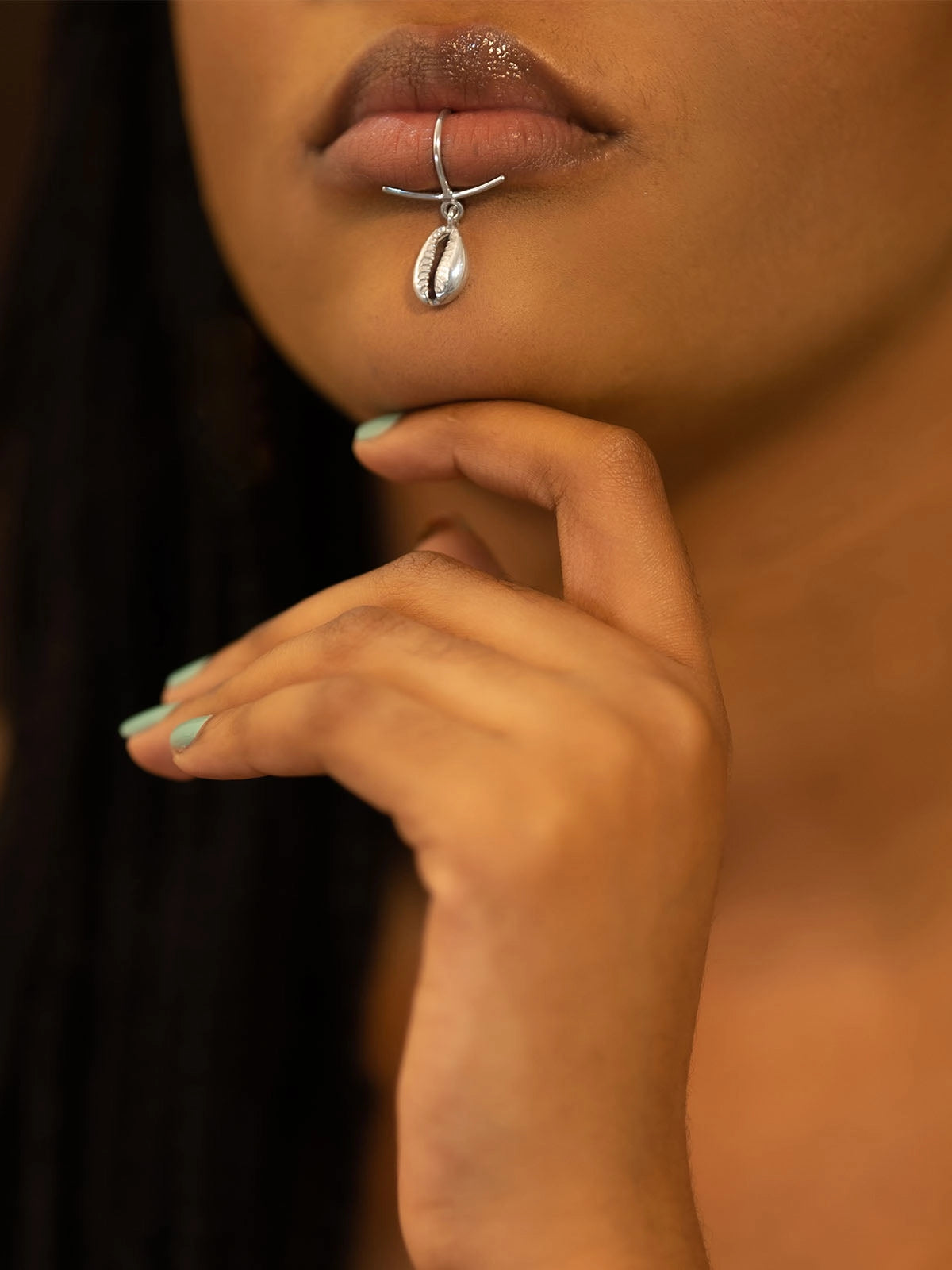lips cauri argent artistanat bijouterie afrique senegal faitmain